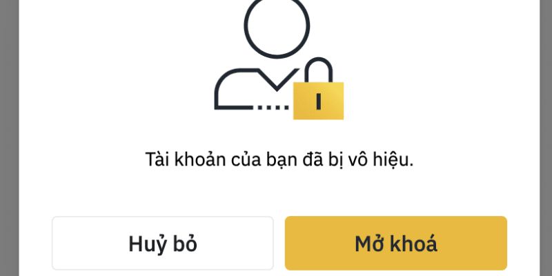 Trường hợp bị hủy tài khoản